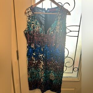 Used like new multi color Sparkle sequined dress size 2XL